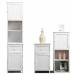 Levede 2 in 1 Bathroom Tallboy Furniture Toilet Storage Cabinet - Image 11