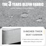 Aluminum Furniture Set with Fire Pit Table, 5 Pieces Patio Sectional - Image 3