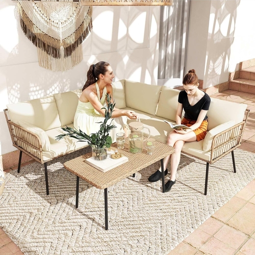 bcb0018434ad0bedebcdd04234856647.jpg Patio Furniture Set, 4 Pieces Outdoor Patio Conversation Set, - Image 1