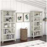 Linen White Oak Bookcase Set by Bush Furniture - Image 2
