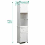 Levede 2 in 1 Bathroom Tallboy Furniture Toilet Storage Cabinet - Image 2