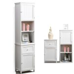 Levede 2 in 1 Bathroom Tallboy Furniture Toilet Storage Cabinet