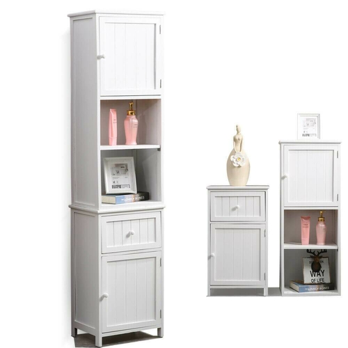 cc1010-ab_main_efd90ca7-123f-4879-88ca-01d6a4ac4239.jpg Levede 2 in 1 Bathroom Tallboy Furniture Toilet Storage Cabinet - Image 1