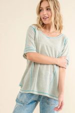 And The Why Reversed Stitch Basic T Shirt - Image 3