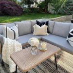 4 Pieces Patio Furniture Set, Outdoor Wicker Conversation Sectional - Image 4