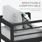 Aluminum Furniture Set with Fire Pit Table, 5 Pieces Patio Sectional - Image 4