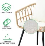 3 Piece Patio Bistro Set, Outdoor Wicker Apartment Balcony Furniture - Image 3