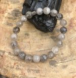 Black Tourmaline Quartz Stretch Bracelet! Natural Crystals & Handmade! - Image 2