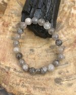 Black Tourmaline Quartz Stretch Bracelet! Natural Crystals & Handmade! - Image 3