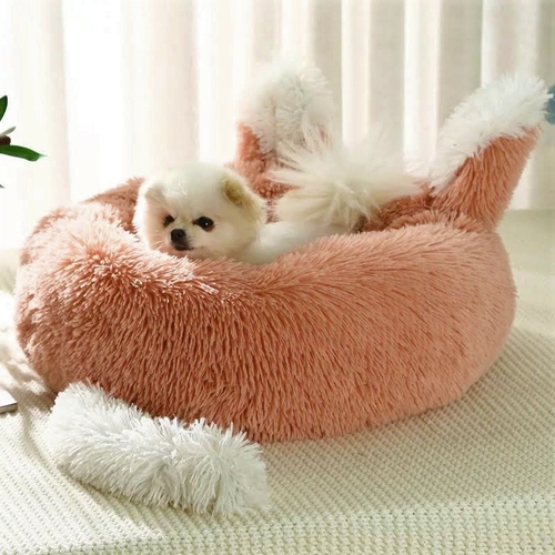 data-161.jpg Fast Shipping Plush Pet Bed with Ears and Tail for Cats and Small Dogs - Image 1