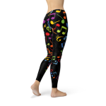 Womens Colorful Music Notes Leggings - Image 3