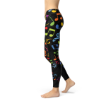 Womens Colorful Music Notes Leggings - Image 6