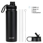 DRINCO® 22oz Stainless Steel Sport Water Bottle - Black - Image 3