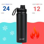 DRINCO® 22oz Stainless Steel Sport Water Bottle - Black - Image 5