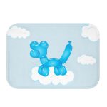 Balloon Dog on Clouds Bath Mat