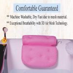 Pink Bathtub Pillow Bath Pillow with Anti-Slip Suction Cups 4D Mesh - Image 2