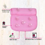 Pink Bathtub Pillow Bath Pillow with Anti-Slip Suction Cups 4D Mesh - Image 3