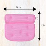 Pink Bathtub Pillow Bath Pillow with Anti-Slip Suction Cups 4D Mesh - Image 4