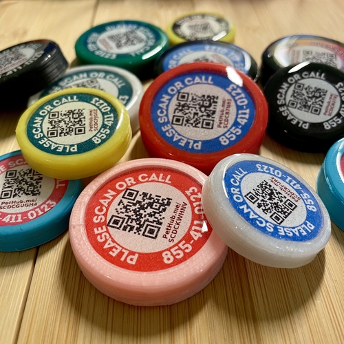 data-509.jpg Wholesale pack of 20 QR Code Pet ID Tags with Free Pet Profile - Image 1