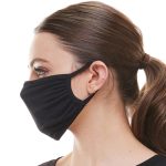 Solid black washable reusable fabric face mask - Image 2