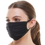 Solid black washable reusable fabric face mask - Image 3