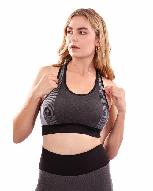 data-594.jpg Arleta Seamless Sports Bra - Black - Image 1