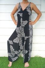 Black Butterfly Hippie Jumpsuits, Boho Rompers, Festival Clothing - Image 3