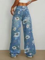 Printed Wide Leg Jeans - Image 3