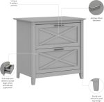 Bush Furniture Key West 2 Drawer Lateral File Cabinet in Cape Cod Gray - Image 4