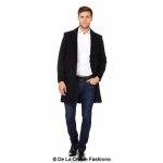 De La Creme MAN - Men's Single Breasted Wool Mix Overcoat - Image 5