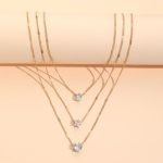 Zircon Necklace Multi-layer Five-pointed Star Love Water Drop Pendant - Image 16