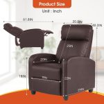 Recliner Chair for Living Room,Leather Single Sofa Furniture Home - Image 3