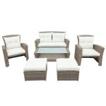 Patio Furniture Set, 4 Piece Outdoor Conversation Set All Weather - Image 6