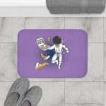 Astronaut Eating Space Pizza Bath Mat - Image 3