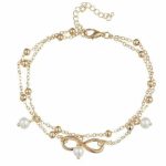 Infinity Pendent Pearl Anklet - Image 2
