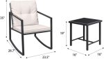 3 Pieces Rocking Wicker Bistro Set, Patio Outdoor Furniture - Image 6