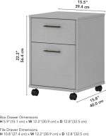 Bush Furniture Key West 2 Drawer Rolling File Cabinet in Cape Cod Gray - Image 2