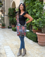 Kathmandu Collection Patchwork Striped Hobo Bag - Image 6