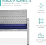 4-Piece Outdoor Wicker Patio Conversation Furniture Set for Backyard - Image 3