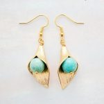 Gold Flower Amazonite  Earrings - Image 2