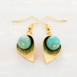 Gold Flower Amazonite  Earrings - Image 3