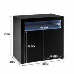Levede Buffet Sideboard Storage Cabinet Modern High Gloss Furniture - Image 3