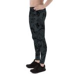 Mens Leggings - Black Leggings with Auto Parts - Image 4