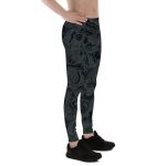 Mens Leggings - Black Leggings with Auto Parts - Image 2