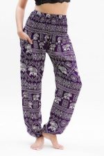 Purple Elephant Pants Harem Pants Boho Pants - Image 3