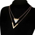 Marble Chevron Double Layer Necklace - Image 2