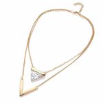 Marble Chevron Double Layer Necklace - Image 5