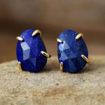 Lapis Lazuli Stud Earrings - Image 2