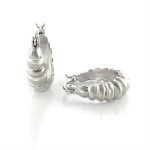 LO123 - Matte Rhodium & Rhodium Brass Earrings with No Stone - Image 2