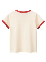 Plaid Red Heart Printing Girls’ T-Shirt In European And American Style - Image 2